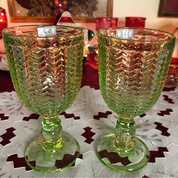 VTG Godinger Twill Emerald Wine goblets - Picture 7 of 7
